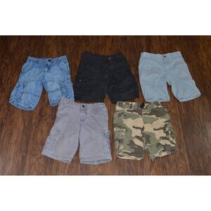 Boys Lot of Shorts Gray Black Camo Cargo Jean Adjustable Various Lot of 5 Size 8